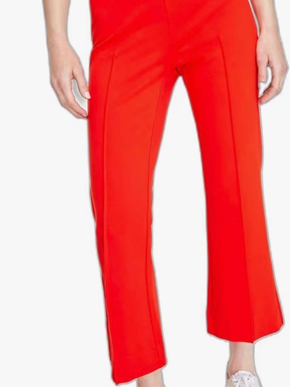 On * 34th Fiery Red Ponte Kick-Flare Ankle Pants